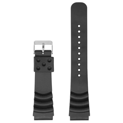 StrapsCo Black TPU Silicone Rubber Replacement Divers Watch Band Strap - Image 1 of 2