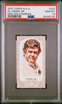 AL UNSER, SR. 2012 Topps A & G Mini-GOLD BORDER #237 PSA 10 GEM MINT - Image 1 of 2