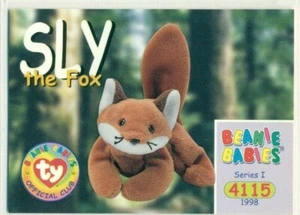 TARJETA COLECCIONABLE BEANIE BABY - SERIE 1 - SERIE I - SLY THE FOX #4115 - Imagen 1 de 2