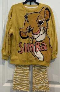 Felpa e leggings gialli Lion King Simba set completo 2 pezzi bambina bambina 5T NUOVO - Foto 1 di 12