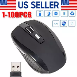 Wireless Optical Mouse Mice 2.4GHz USB Receiver For Laptop PC Computer DPI lot - Picture 1 of 13