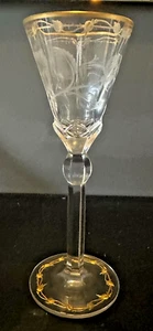 Antique Cut Engraved Gilded Intaglio Moser 'Paula' Wine Glass - Picture 1 of 10