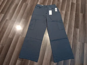 Kensie Jeans The Kaya Damenhose weites Bein grau Größe 12/31 (32 x 31) neu mit Etikett - Bild 1 von 15
