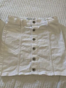 Abercrombie kids white denim skirt size 13/14 - Picture 1 of 5