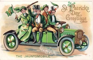 St Patrick's Day Greetings The Jauntomobile St. Patricks Day Postcard - Picture 1 of 2