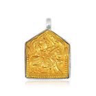 Artisan Crafted Sterling Silver and Gold Antique Pendant (Diwali Special)