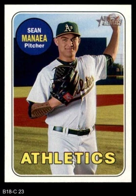2018 Topps Heritage #23 Sean Manaea Athletics 8 - NM/MT - Image 1 of 2