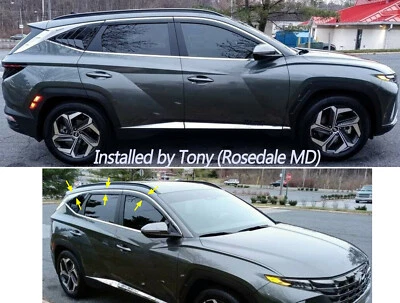 Premium Door Visor Rain Vent Guard Window 6Pcs E452 for Hyundai Tucson 2022~2025 - Image 1 of 4