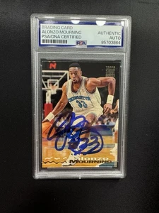 1993-1994 Topps #292 Alonzo Mourning Signed Stadium Club PSA/DNA Autogramm - Bild 1 von 2