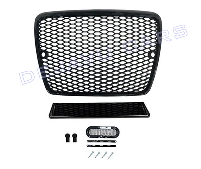 RS6 Look Grill para Audi A6 C6 4F | S line | S6 Panal Parrilla Radiador Negro V2 - Imagen 1 de 4