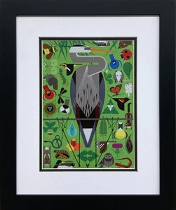 Charley Harper "Shaker Lakes Reg. Nature Cntr " Individuell gerahmter Kunstdruck, Vögel - Bild 1 von 3