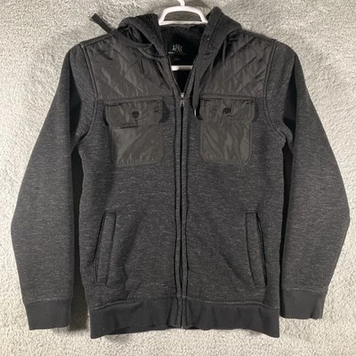 Chaqueta tejida Rock & Republic cremallera completa para hombre pequeña gris jaspeado Gorpcore al aire libre Foto 1 de 4