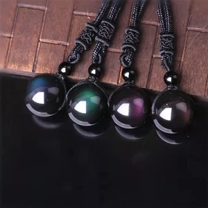 Regenbogen Obsidian Halskette 16mm Perlen Anhänger Heilung Glßck Amulett Männer Frauen Geschenk - Bild 1 von 8