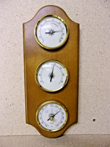 Wetterstation TCM Holz Vintage   Thermometer / Barometer / Hygrometer - Bild 1 von 4