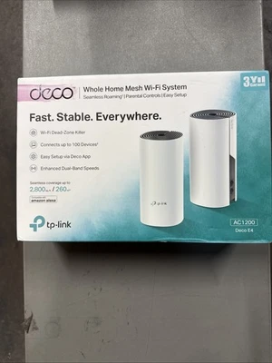 TP-Link Deco M4 Wifi Mesh, Dual Band AC1200, 2 Porte Ethernet Gigabit, 2 pezzi. - Image 1 of 4