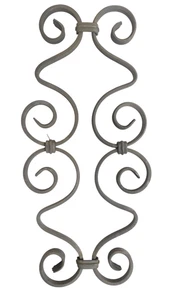 Real Forged Steel Scroll Panels, Ornamental Fence Gate Insert for 1/2 Sq. Picket - Picture 1 of 4
