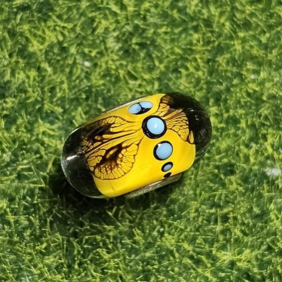 Trollbeads Libélula Dorada Ojos Azules Especial Único Cuentas de Vidrio ÚNICO EN SU CLASE DIFÍCIL DE ENCONTRAR Foto 1 de 4