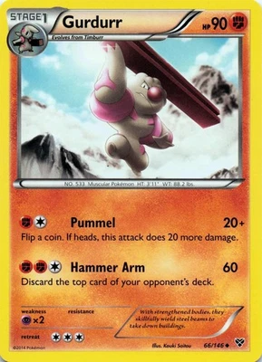 Gurdurr 66/146 XY Base Set Uncommon - LP - Image 1 of 2