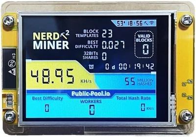 Updated NerdMiner V2 USB Bitcoin Solo Lottery Miner Touchscreen | USA Shipping - Image 1 of 2