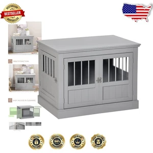 Table d'extrémité multifonctionnelle pour cage à chien pour petites races - ventilée et élégante - Photo 1/11
