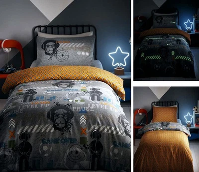 Duvet sets gaming quilt cover boys computer game reversible kids bedding  - Image 1 of 4
