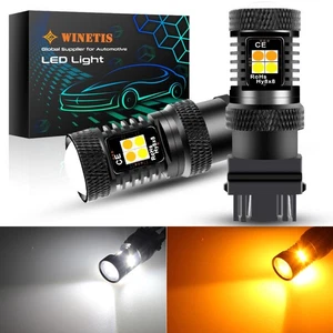 2X 5702 Parking Light Bulb|Turn Signal Switchback Bi Color White Amber/Yellow - Imagen 1 de 12