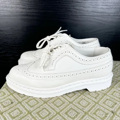 Dr Martens White Oxford Brogue Shoes 3989 - Women's US 8 - Men's US 7 - Image 1 of 4
