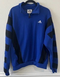 Maglione pullover maglione Adidas vintage righe centrali logo ricamato XL - Foto 1 di 3