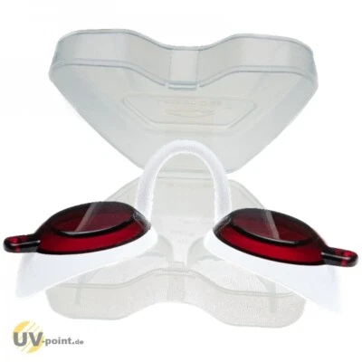 UV-POINT.DE Flexi Solarium Schutzbrille Augenschutz UV-Brille für Sonnenbank im Etui (weiß)