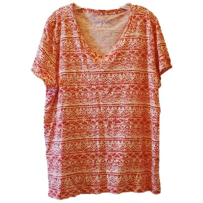 Camiseta básica Sonoma 1X manga corta roja blanca mezcla de algodón cómoda informal  Foto 1 de 4