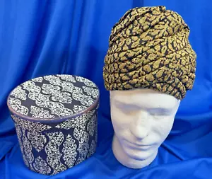 EUC Vintage gefütterte "Church Lady" Turban/Bienenstock Mütze in Raymond Waite Aufbewahrungsbox - Bild 1 von 10