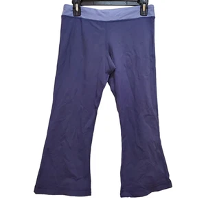 Lululemon Woman Size 6 Wide Leg Crop Pant Purple Casual Yoga Mid Raise Split Hem - Picture 1 of 6