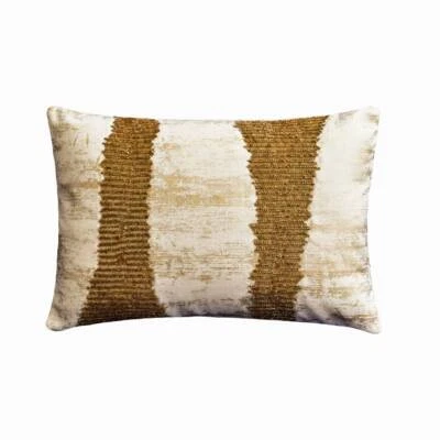 Lumbar Cushion Case Gold Set of 2, Rectangle Cotton Linen - Gold Addict - Image 1 of 3