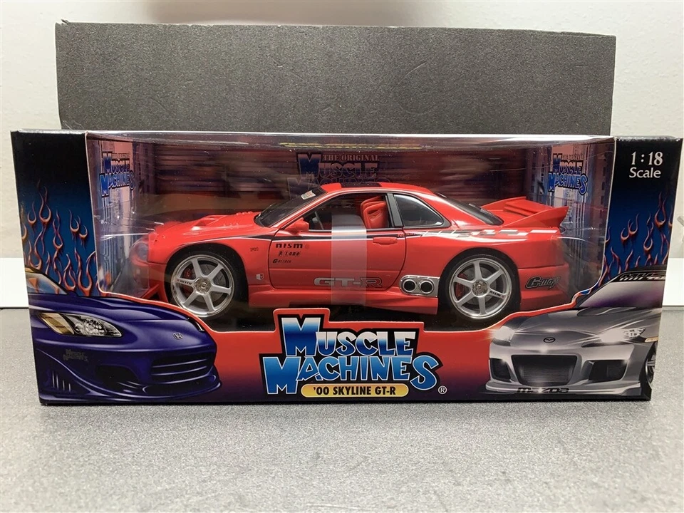 2000 NISSAN SKYLINE GTR GT-R 1/18 SS TUNER MUSCLE MACHINES 71169 RED - Image 1 of 1
