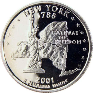 2001 S New York State Quarter Clad 25c Proof Coin - Picture 1 of 4
