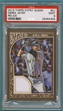 the 2015 Topps Gypsy Queen Relics Derek Jeter Game Used Jersey #DJ PSA 9! POP 4!