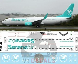 V1 Decals Boeing 737-800 Serene Air for 1/144 Revell Model Airplane Kit V1D0343 - Picture 1 of 8