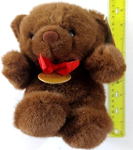 Toys R Us 1992 Teddy Bear Brown Geoffrey Soft Classics Plush Stuffed Animal Bow - Picture 1 of 9