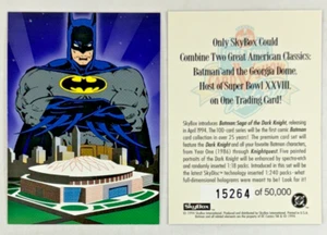 CHEAP PROMO CARD: BATMAN SAGA OF THE DARK KNIGHT Skybox 1994 SUPER BOWL XXVIII - Picture 1 of 2