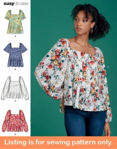SEWING PATTERN Sew Womens Clothes - Peasant Top Blouse Shirt Boho Plus Size 9452 - Picture 1 of 3