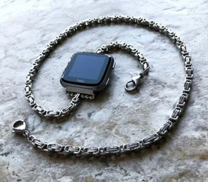 Banda de pulsera de eslabón de cadena bizantino de 4 mm para Fitbit Versa Lite 2 3 4 y Sense 2 - Imagen 1 de 8