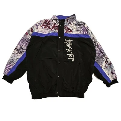 Chaqueta cortavientos de colección Reebok Blacktop forrada con graffiti cremallera completa juvenil XL (14-16) Foto 1 de 4