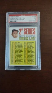 1967 Topps 2nd SERIES CHECKLIST Card #103 MANTLE 170 is D. McAuliffe PSA 7 NM - Picture 1 of 2