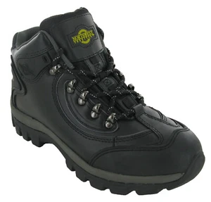Northwest Mens Safety Boots Steel Toe Cap Genuine Leather Work Boot Black UK7 - Picture 1 of 7