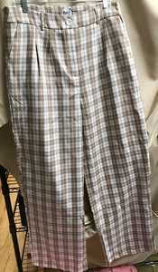 Princess Polly Archer Pants Womens Beige Plaid Sz 10 NEW - Picture 1 of 6