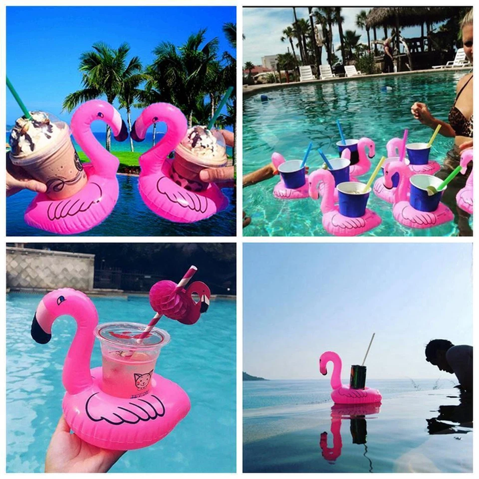 3x Pool Getränkehalter Aufblasbar Becherhalter schwimmend Flamingo Badespielzeug - Bild 1 von 4