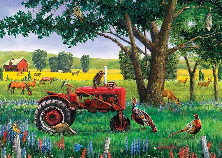 Cobble Hill Red Tractor 35 Piece Jigsaw Puzzle - Image 1 of 1