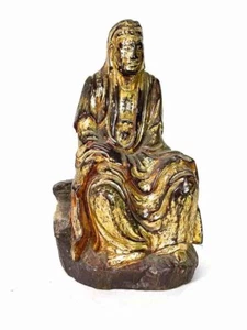 Antique Gold Color Vietnamese Buddha Statue - Picture 1 of 12