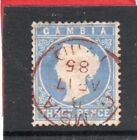 Gambia Vic. 1880-81 3D Bright Ultramarine Sg 14A Used