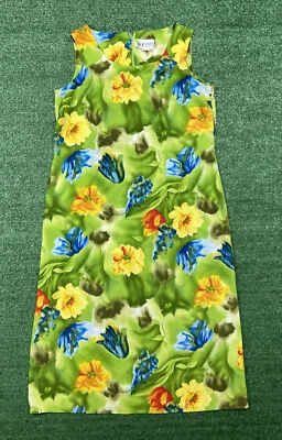 S.L. Maxi Vestido Fashions Mujer Talla 16W Verde Floral Rayón Largo Foto 1 de 4